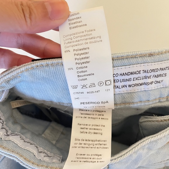 Peserico Slim jeans with maxi dart in bleach washed comfort denim sz 6 - Picture 11 of 16